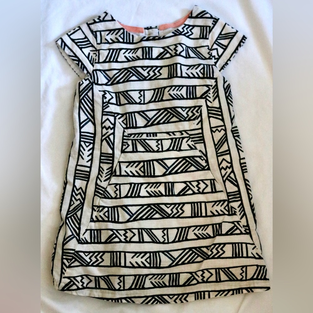 Tribal Print Black and White Dress